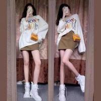 2021秋季新款女套装时尚炸街长袖上衣+宽松显瘦半身裙两件套ins