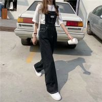 牛仔背带裤女夏春秋大码女装胖mm减龄可爱阔腿连体裤小个子牛仔裤