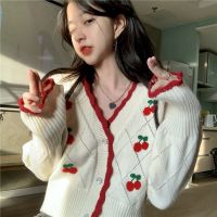 短款上衣服开衫针织衫外套女装早春秋季2021新款潮毛衣复古温柔风