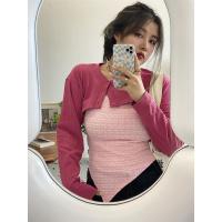 大码甜辣内搭不规则肚兜式设计感上衣打底宽松抹胸吊带背心套装女