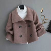 2021秋冬韩版宽松矮小个子毛呢外套女短款时尚显瘦呢子《龙凤呢》