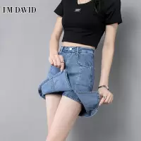 /高腰开叉牛仔短裤女2021夏季阔腿百搭外穿裙裤潮