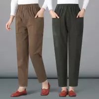 妈妈秋装长裤外穿哈伦裤中老年裤子女中年人春秋款宽松大码萝卜裤