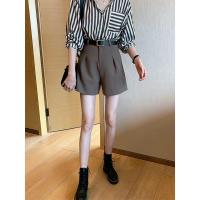 大码西装阔腿短裤女高腰显瘦202秋冬百搭宽松阔腿裤