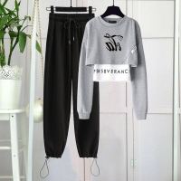 2021年春夏季炸街洋气套装女时尚短款卫衣运动休闲束脚裤两件套女