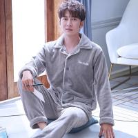 加厚秋冬季珊瑚绒睡衣男士大码加厚长袖套装韩版法兰绒春秋家居服