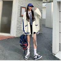 两件套装/单件日系学院风针织开衫外套女+春季新款白色领带白衬衫