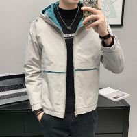 外套男士春装2021年新款潮连帽春秋季青少年夹克男装上衣服褂子