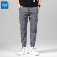 真维斯(JEANSWEST)休闲裤男2022春季 时尚哈伦刺绣裤子男士青年休闲束脚长裤