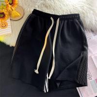 真维斯夏季2022五分裤新款条纹系带透气港风运动短裤沙滩裤大码潮