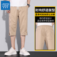 真维斯七分短裤男士夏季薄款潮流纯棉宽松直筒中裤休闲运动裤子男