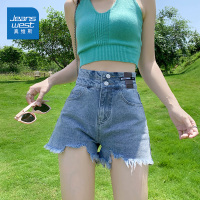 真维斯牛仔短裤女新款夏高腰显瘦阔腿宽松a字超短热裤潮ins薄款