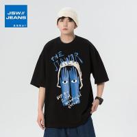 真维斯旗下JSW纯棉男士短袖T恤宽松休闲潮流体恤衫夏季男装上衣服