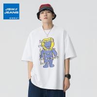 真维斯旗下JSW短袖T恤男潮流宽松圆领纯棉体恤休闲百搭半袖上衣服