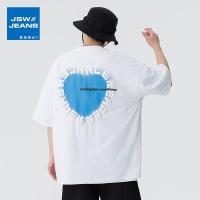 真维斯旗下JSW纯棉宽松圆领男士短袖T恤潮流ins韩版百搭男装体恤