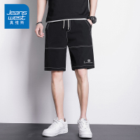 真维斯运动短裤男外穿夏季休闲裤子潮牌五分裤宽松潮流男士沙滩裤