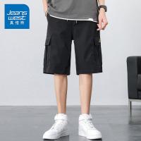 真维斯工装短裤男夏季薄款ins宽松休闲运动五分中裤外穿沙滩裤子