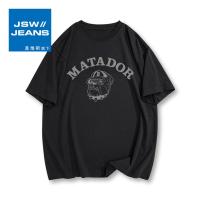 真维斯旗下JSW 纯棉短袖T恤男2022新款夏季设计潮牌宽松半袖上衣