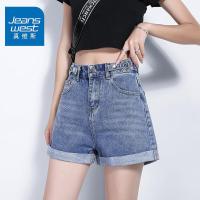 真维斯高腰牛仔短裤女超高腰夏季宽松2022新款夏装春款女装潮外穿