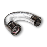 帮客材配 厨电材料 100/60壁挂炉烟筒排烟管双层烟管伸缩软管加长弯头采暖炉配件 5根装 免邮