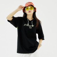 的派 DIPAI 符号印花纯棉短袖上衣品质流行