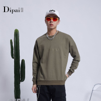 的派 DIPAI长袖T恤男士秋季2022新款潮牌ins秋款刺绣上衣连帽卫衣