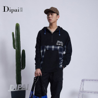 的派 DIPAI长袖T恤男士秋季2022新款潮牌秋款拼接卫衣