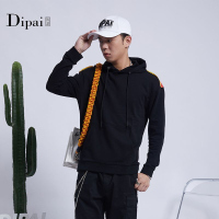 的派 DIPAI男针织秋冬个性图案印花潮流帅气带帽系带款