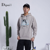 的派 DIPAI男针织秋冬个性动漫人物印花潮流帅气带帽系带款