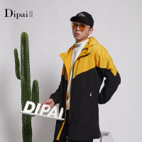 的派 DIPAI潮男拼接款外套中长款上衣男