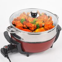 电热蒸锅家用宿舍学生不沾炒菜蒸菜煮饭炖肉煲汤熬粥电火锅电炒锅