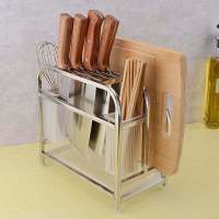 不锈钢刀架厨房用品置物架菜刀架刀座砧板菜板刀具多功能收纳架子