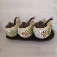 陶瓷调料盒三件套装创意盐罐调味料盒厨房用品储物盒收纳盒调味罐