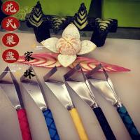 水果模具不锈钢苹果三角推刀吧厨刻花小工具摆盘推荐果蔬切花