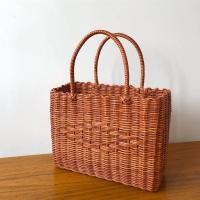 仿藤手工编织篮野餐篮采摘篮购物篮家居菜篮子手提篮子清新ins