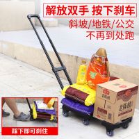 小推车拉货车折叠便携手拉车家用小平板手推车搬运车迷你拖车