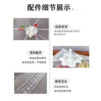 北欧风刺绣饭菜罩子盖菜罩防苍蝇折叠可拆洗餐桌罩食物防尘饭菜罩
