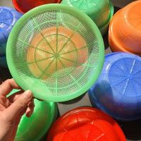 圆形塑料洗米淘米篮小号洗菜篮果蔬筐筛子米萝手工课玩具收纳篮子