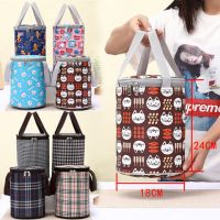 饭盒袋圆形圆桶保温铝箔加厚大容量防水手提袋便当包保温桶袋子