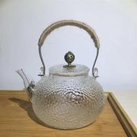 家用铜把提梁壶玻璃煮茶壶电陶炉烧水壶锤纹煮茶器日式铜把壶