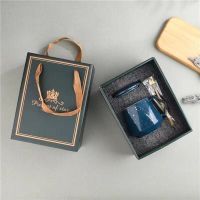 创意水杯陶瓷女生高颜值耐热家用马克杯带盖勺生日礼物送男女朋友