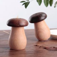 黑胡桃木蘑菇牙签盒日式北欧餐厅酒店牙签筒原木实木民宿牙签罐