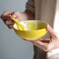 日式餐具水果西瓜陶瓷碗碟套装家用可爱创意个性单个吃饭碗盘勺子
