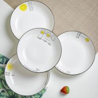 家用4-10个盘子方盘菜盘陶瓷餐具水果盘菜碟圆盘方形盘碟可微波炉