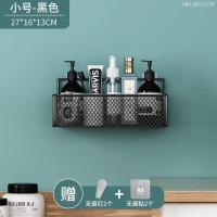 免打孔墙上置物架挂墙壁书架壁挂浴室架子宿舍大学生床头收纳神器 小号27cm黑-送无痕钉+免钉贴