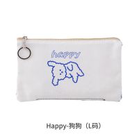 2021新款韩版卡通可爱手机包女防水布艺手拿包日系ins少女零钱包 happy-狗狗L码