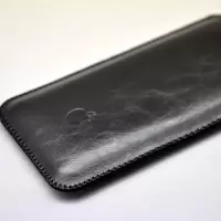 6.7寸苹果iPhone 12 Pro Max手机包工地防尘防水直插手机套内胆包 亮皮黑 苹果12 Pro Max