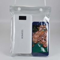 超大号手机通用防水袋挂脖送外卖骑行防雨包触屏可放充电宝保护套 透明