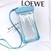 手机防水袋潜水手机套可触摸屏游泳外卖卡通苹果X华为通用防水包 蓝色