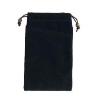 6.5/7.2寸双层手机袋子挂脖装手机的小布袋保护华为苹果max绒布套 黑色 7寸屏以内通用